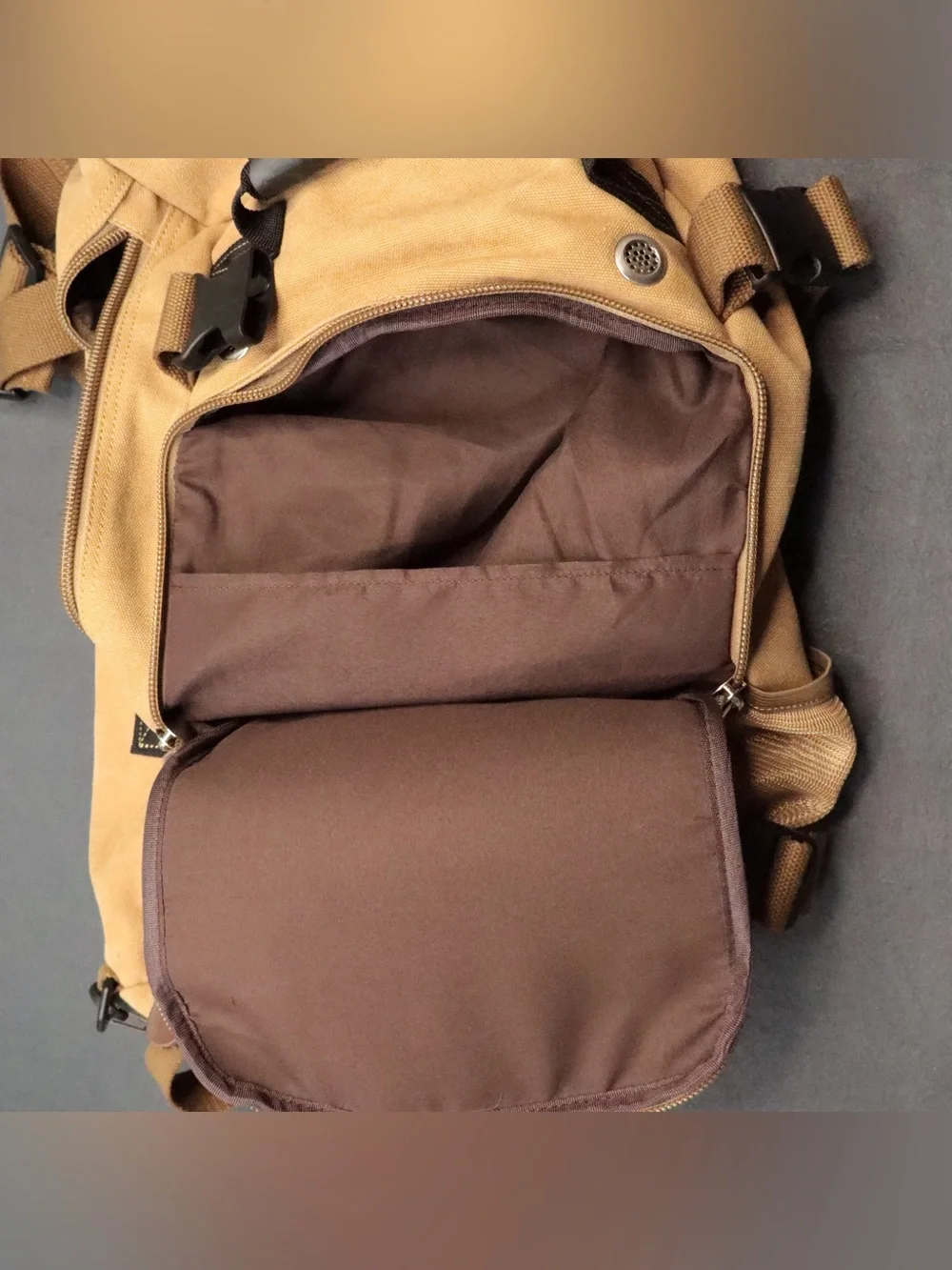 KAKA Design Convertible Backpack Duffel Bag Canvas Travel Hiking Luggage Khaki